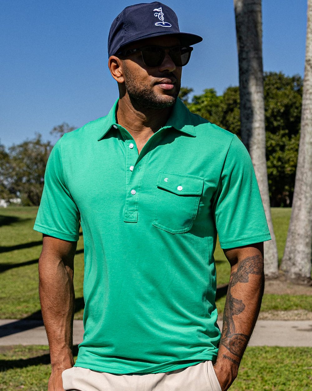 Criquet Performance Players Shirt, Golf Green · view 3 of 5