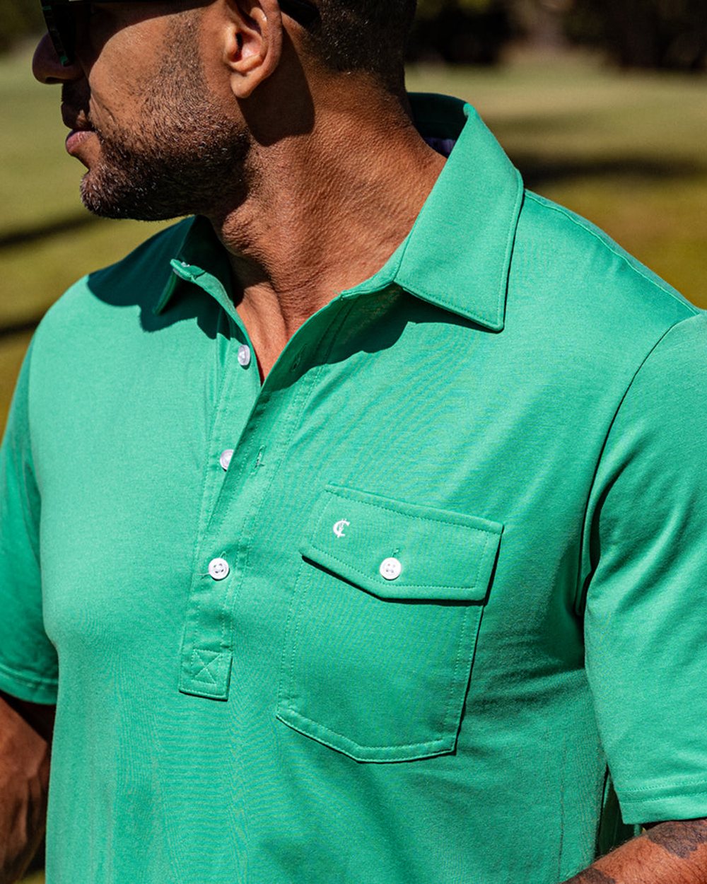Criquet Performance Players Shirt, Golf Green · view 5 of 5