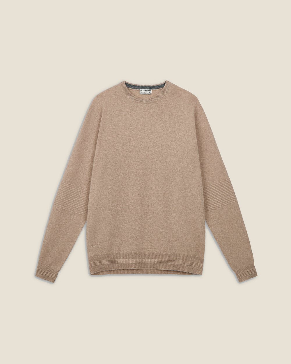 Rookline Ottoman Rib Cashmere Crew, Oatmeal · view 2 of 5