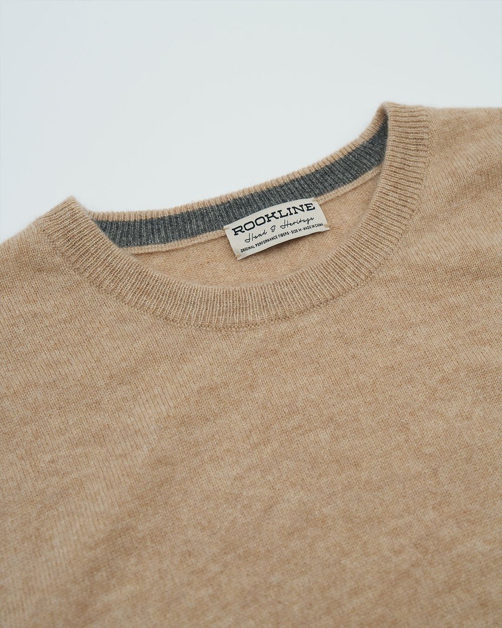 Rookline Ottoman Rib Cashmere Crew, Oatmeal · view 3 of 5