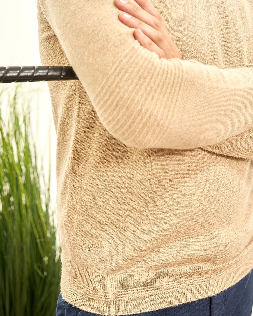 Rookline Ottoman Rib Cashmere Crew, Oatmeal · view 4 of 5