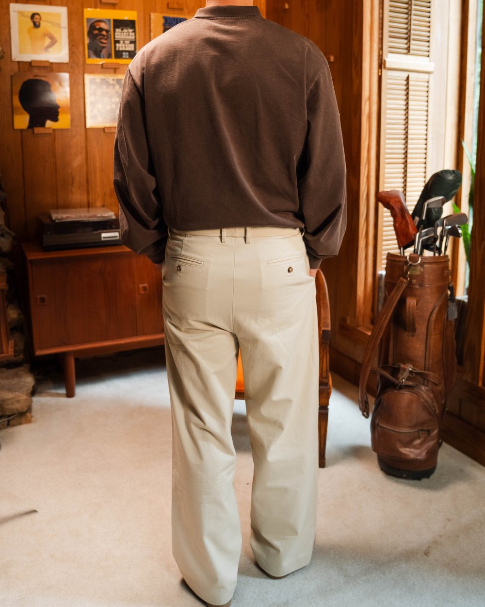 Woodgrain Golf Legacy Double Pleated Trouser, Tan · view 3 of 5
