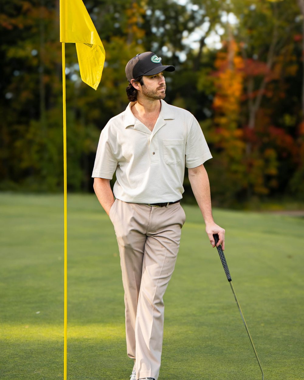 Howie Benson Resort Camp Collar Polo, Off-White · view 1 of 3