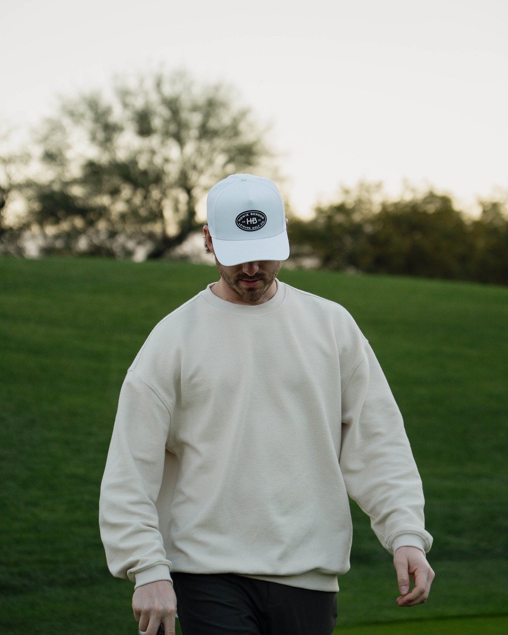 Howie Benson Five-Panel Patch Hat, White · view 1 of 5