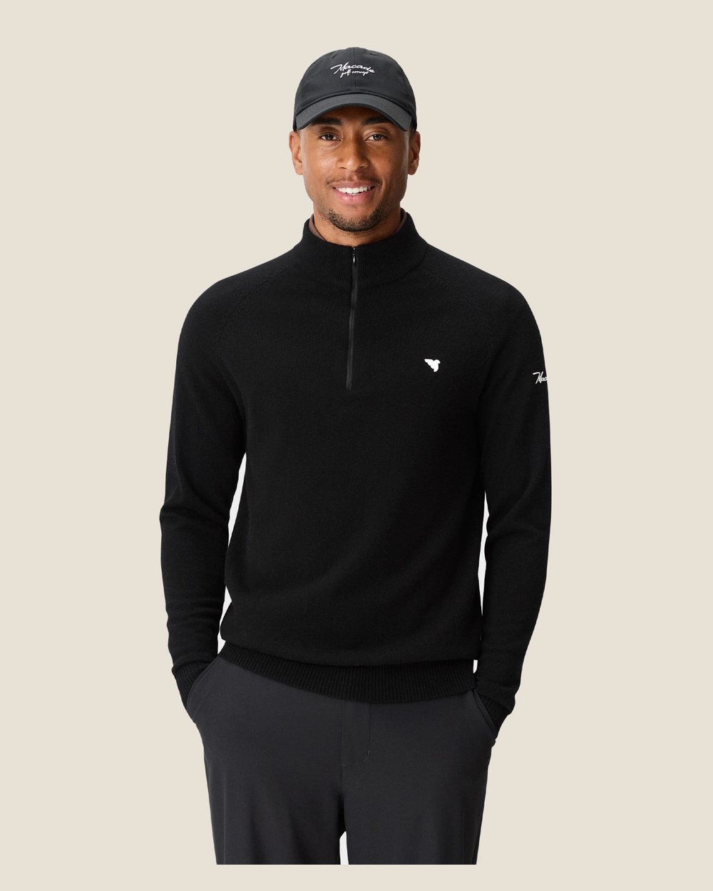 Macade Bridge Merino Quarter Zip, Black · view 1 of 5