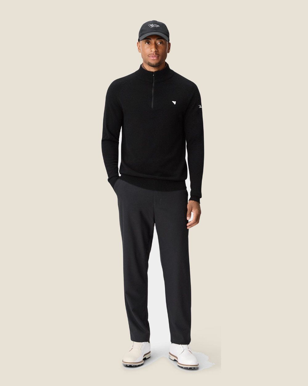 Macade Bridge Merino Quarter Zip, Black · view 4 of 5