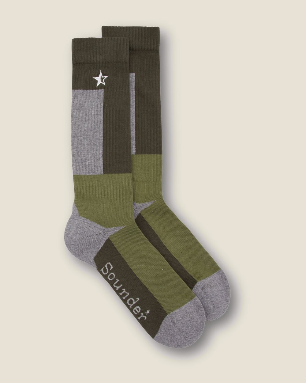 Sounder Long Marl Sock, Olive · view 1 of 1