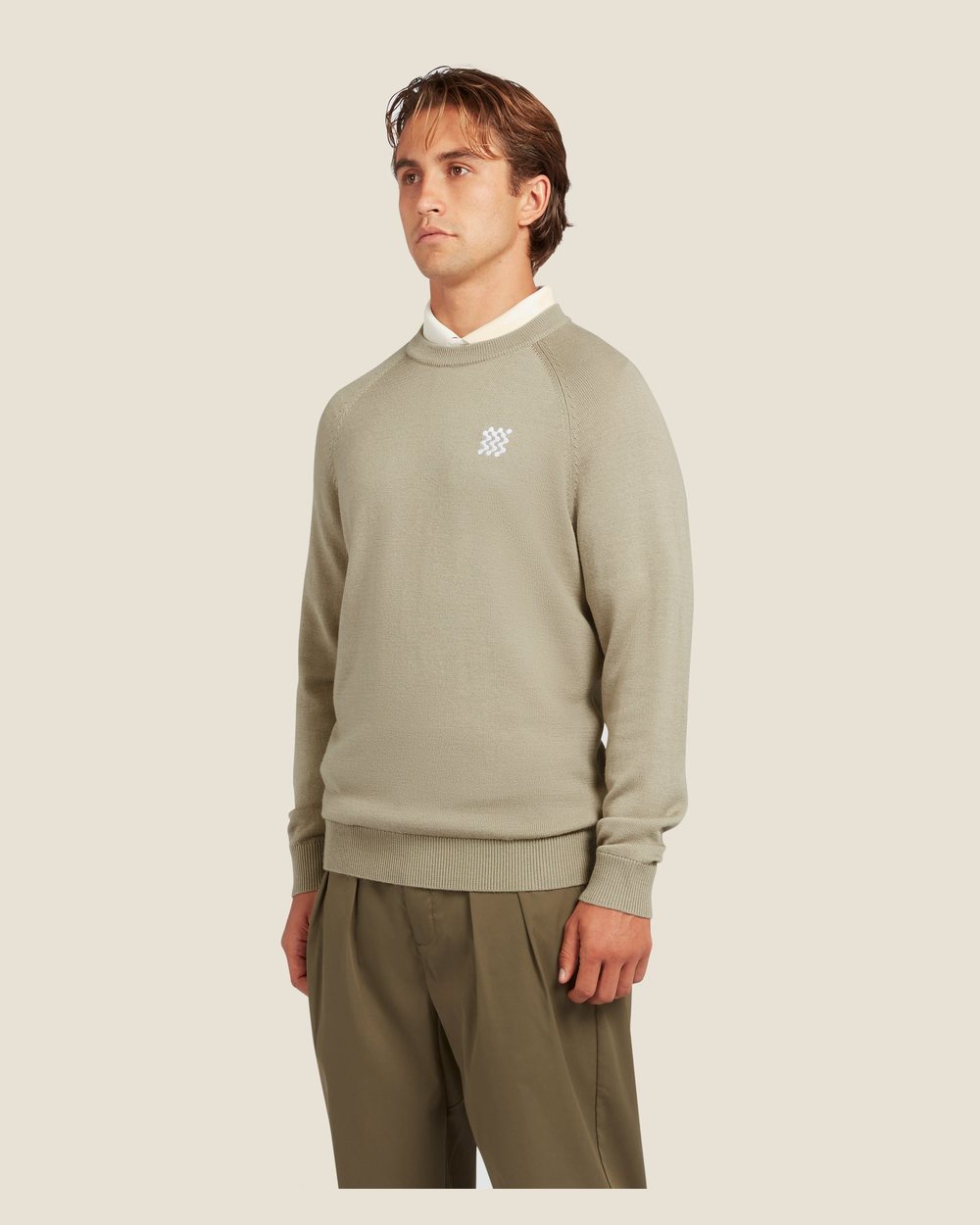 Manors Golf Merino Tech Crewneck, Dune · view 1 of 5