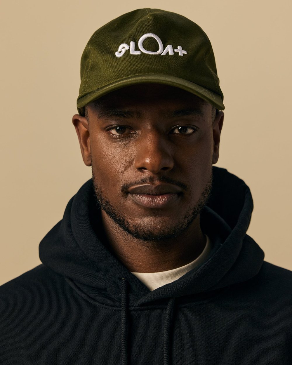 SLOAT Organic Cotton Five Panel Hat, Oil Green · view 1 of 5