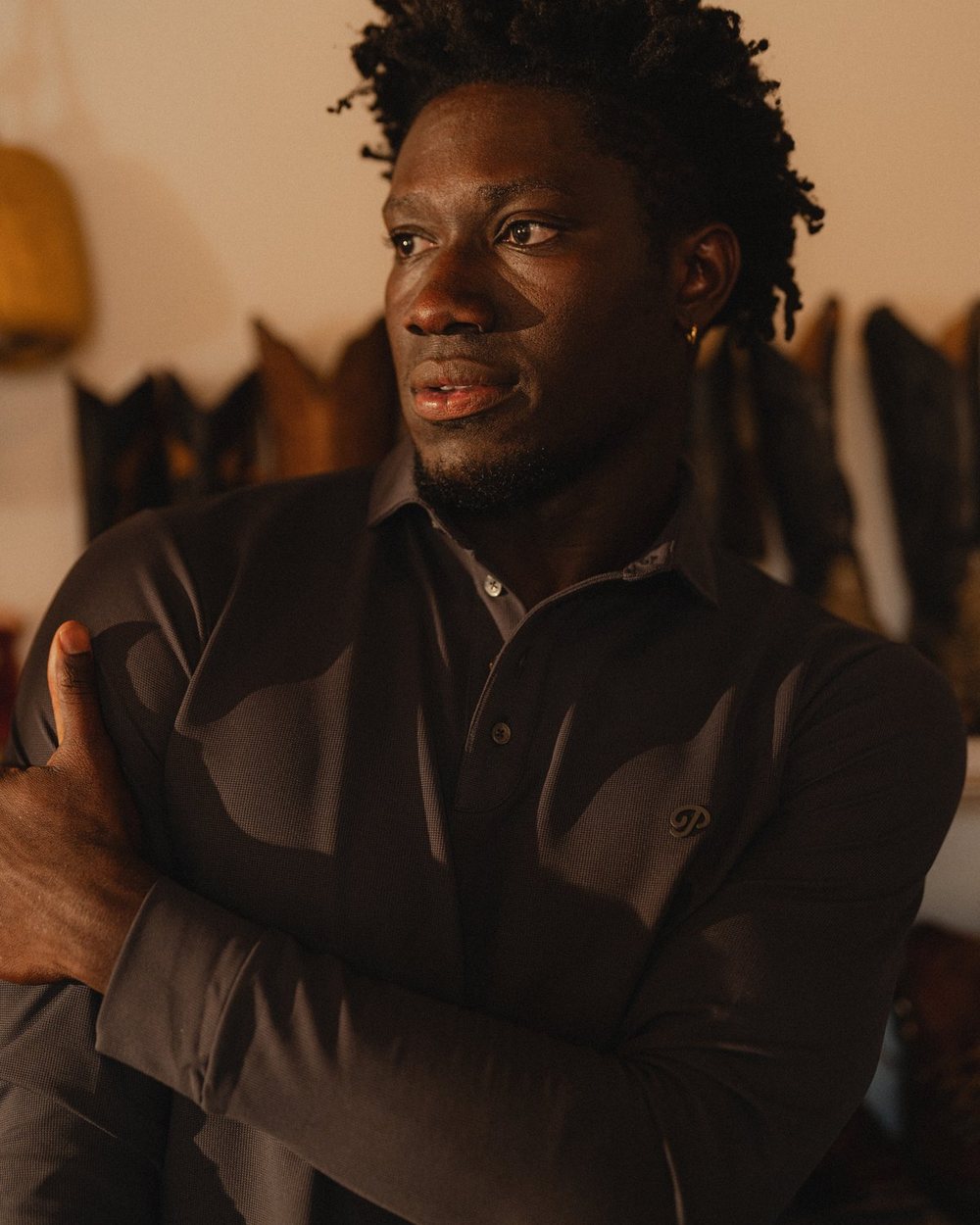Public Drip Triborough Waffle Knit Polo, Dark Slate · view 5 of 5