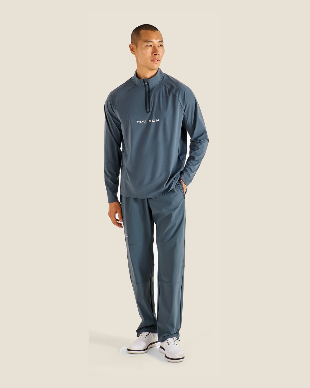 Malbon Golf Performance Raglan Quarter Zip, Dark Slate · view 5 of 5