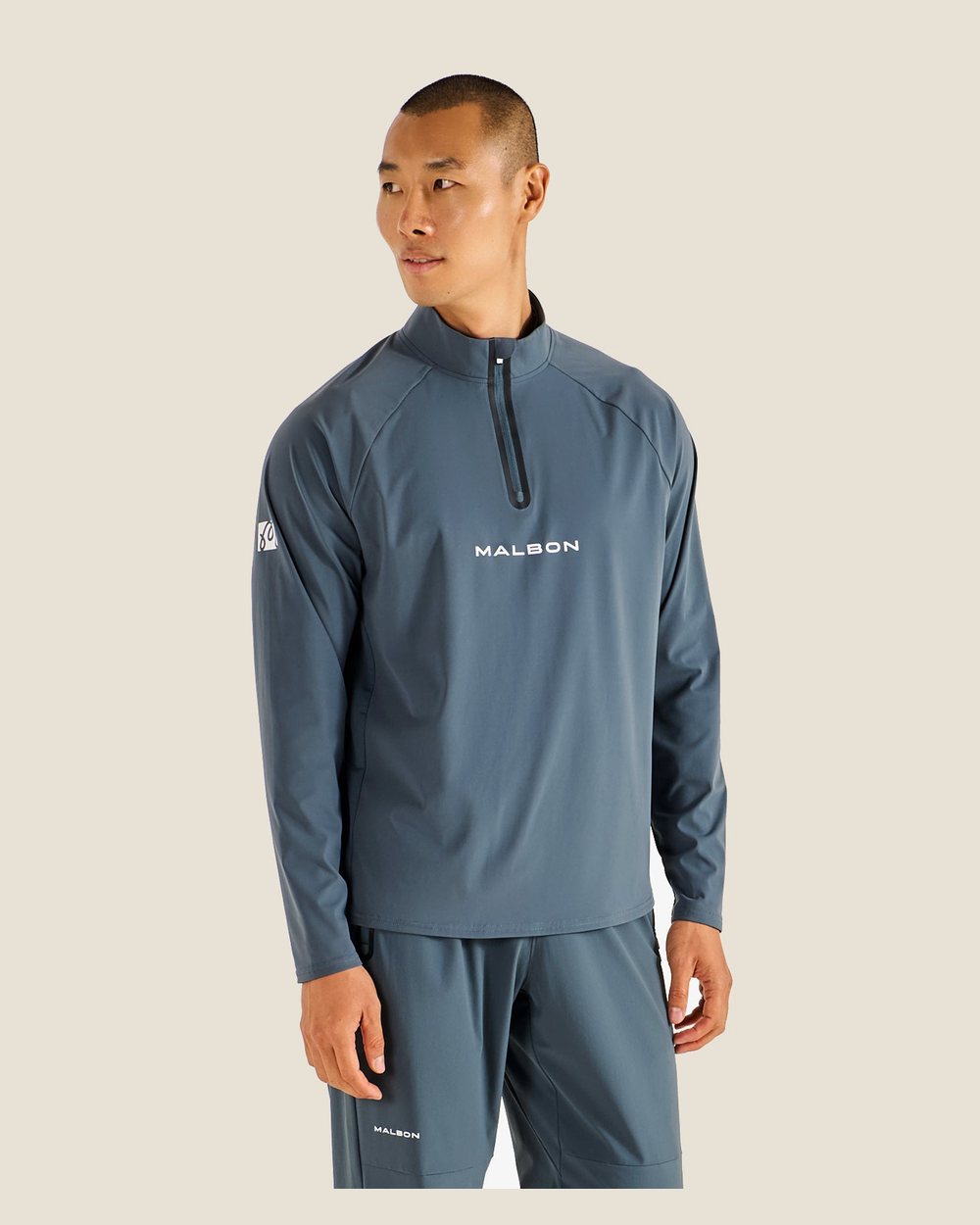 Malbon Golf Performance Raglan Quarter Zip, Dark Slate · view 1 of 5