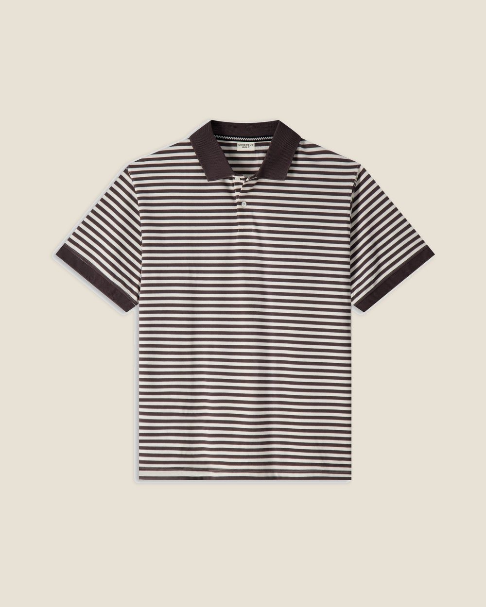 Devereux Golf Camelback Polo, Brown / White Stripe · view 2 of 5