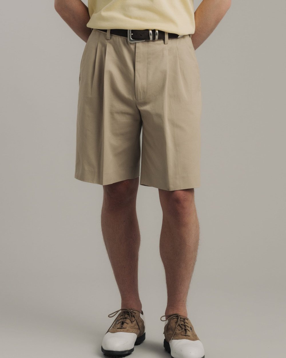 Late Nine Double Pleat Shorts, Beige · view 1 of 4