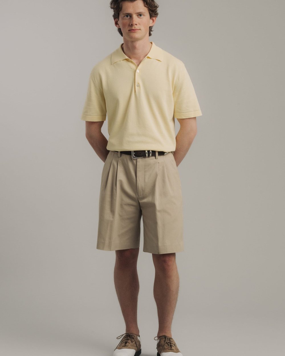 Late Nine Double Pleat Shorts, Beige · view 2 of 4