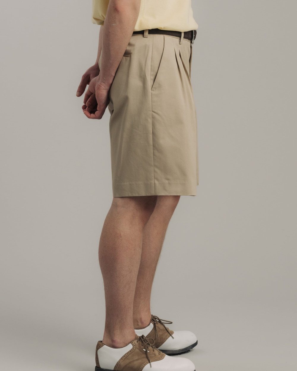 Late Nine Double Pleat Shorts, Beige · view 3 of 4