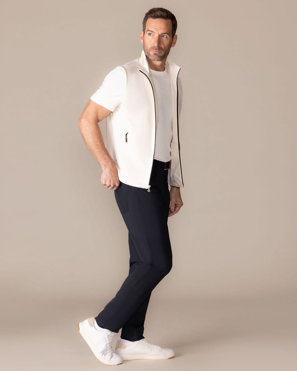 Ashworth Golf Company Tech Stretch Vest, Bone · view 3 of 4