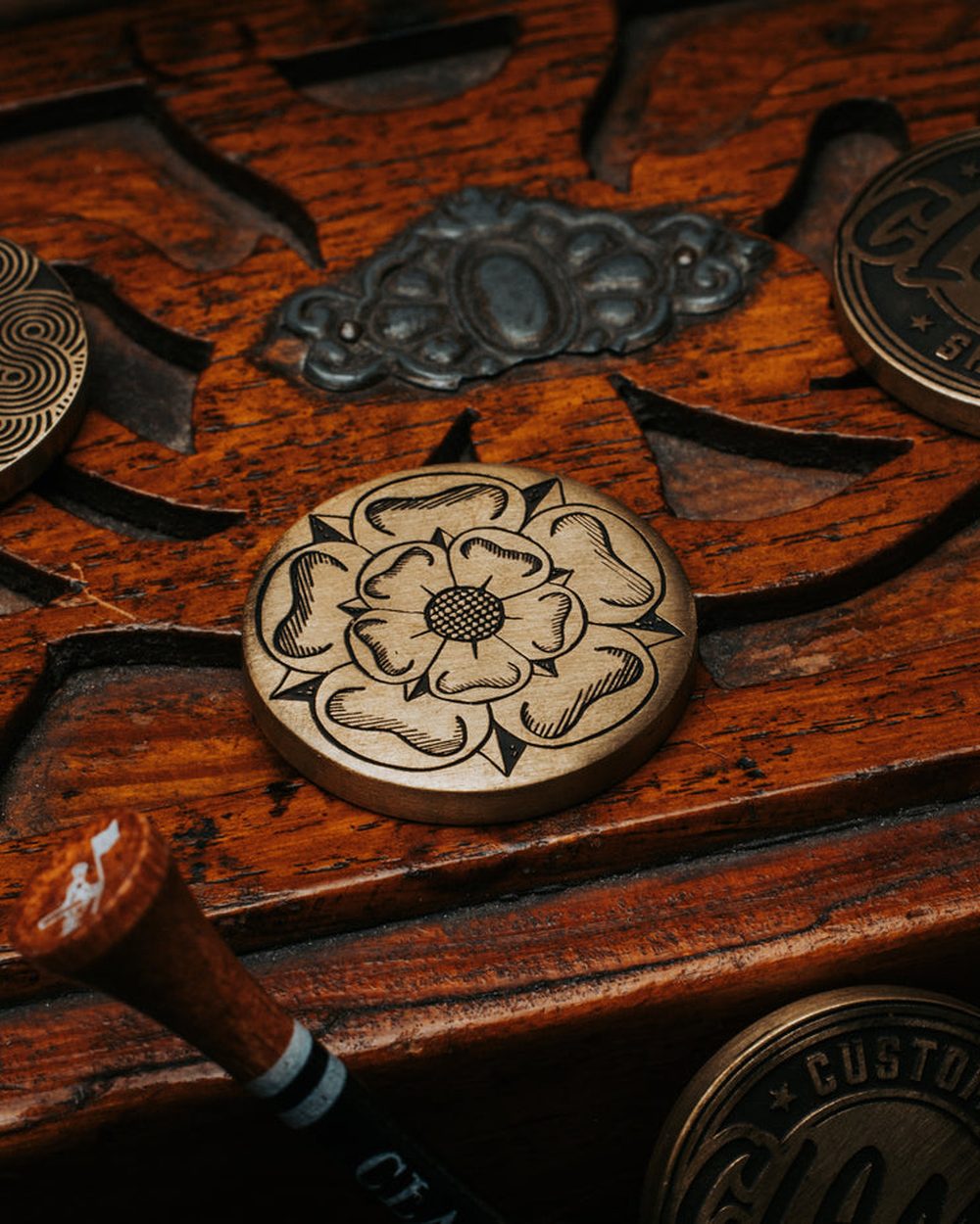 Clamp Golf Yorkshire Rose Ball Marker Solid brass · view 2 of 2