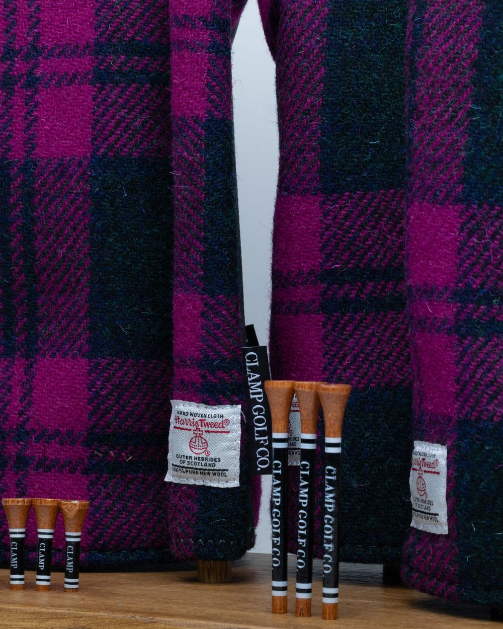 Clamp Golf Pink and Navy Check Harris Tweed · view 2 of 2