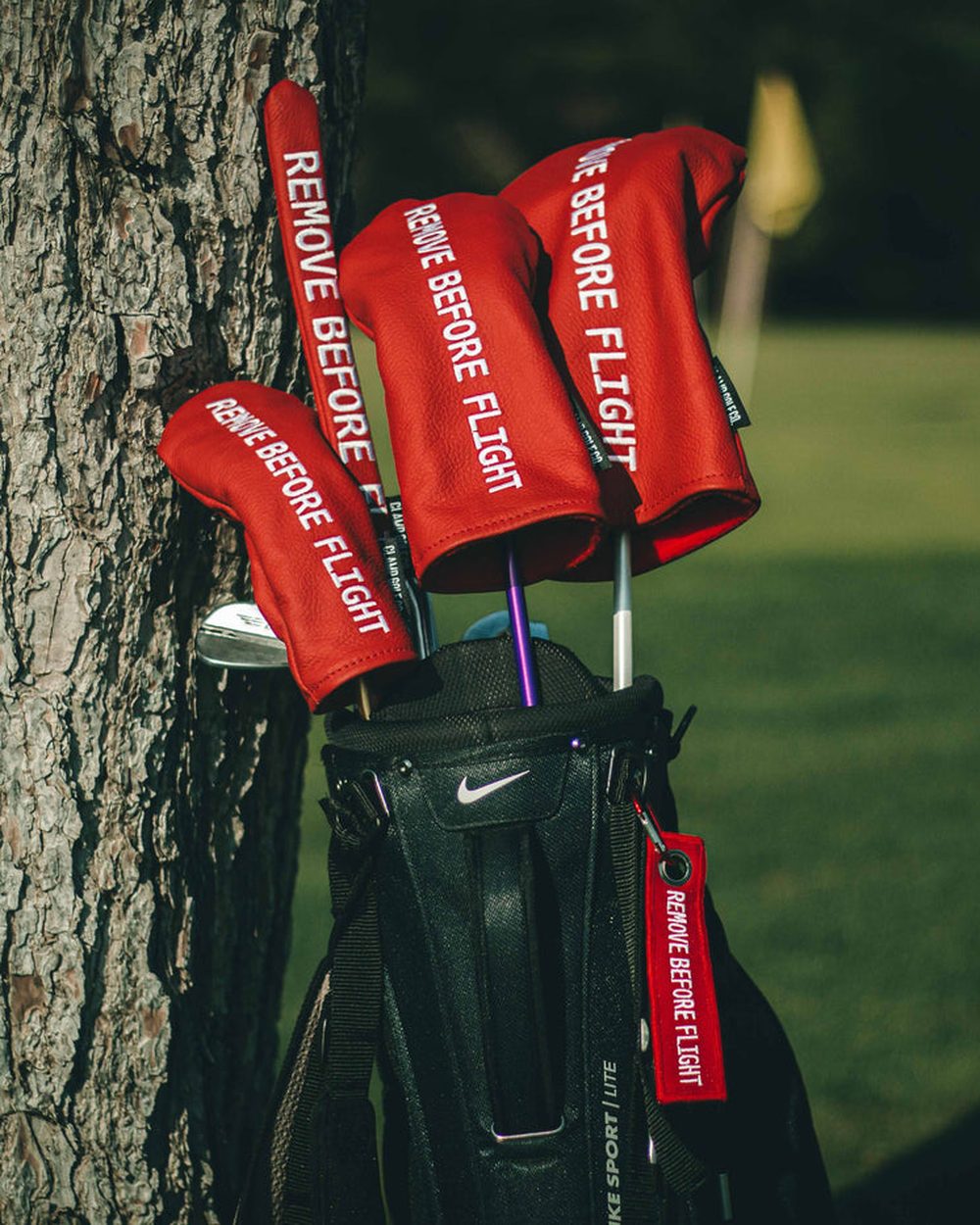 Clamp Golf Remove Before Flight Headcover Red leather · view 1 of 4