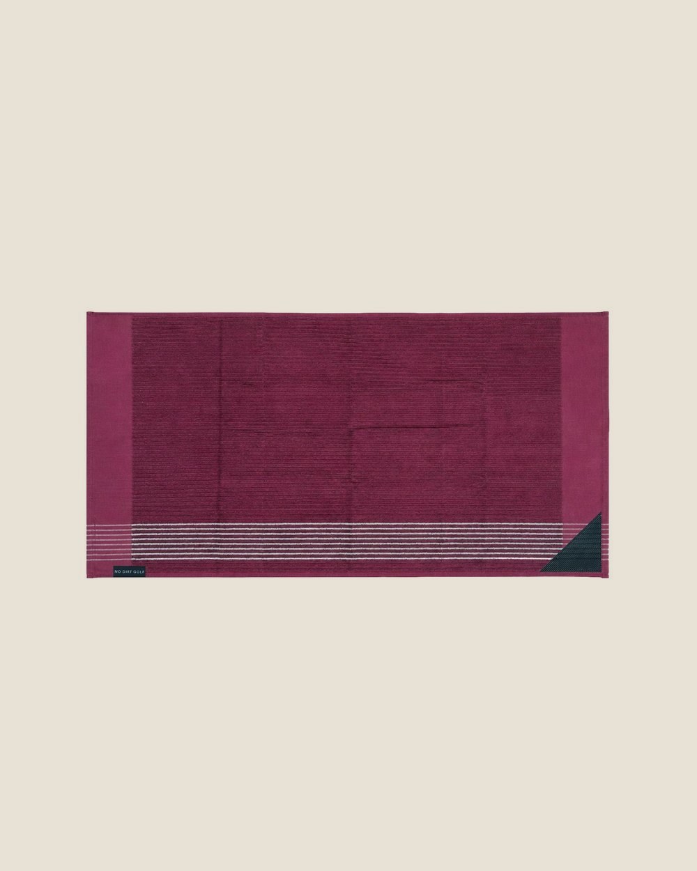 No Dirt Golf Ultimate Caddy Towel, Burgundy + Silver Stripes · view 1 of 2