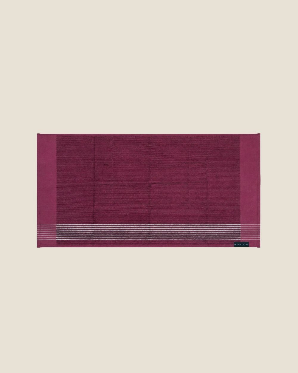 No Dirt Golf Ultimate Caddy Towel, Burgundy + Silver Stripes · view 2 of 2