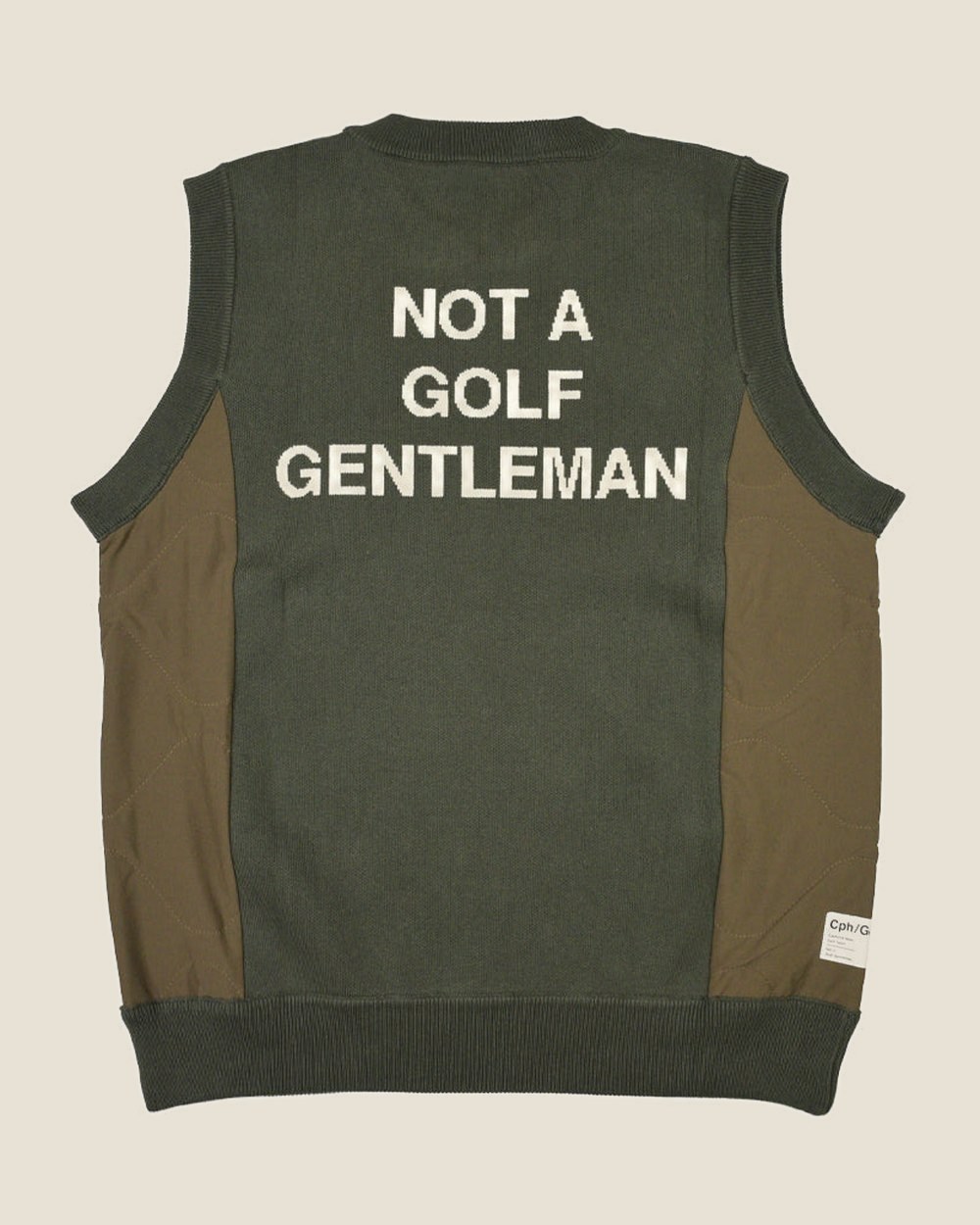 Cph/Golf Side Quilt Knit Vest, Khaki &middot; view 4 of 5
