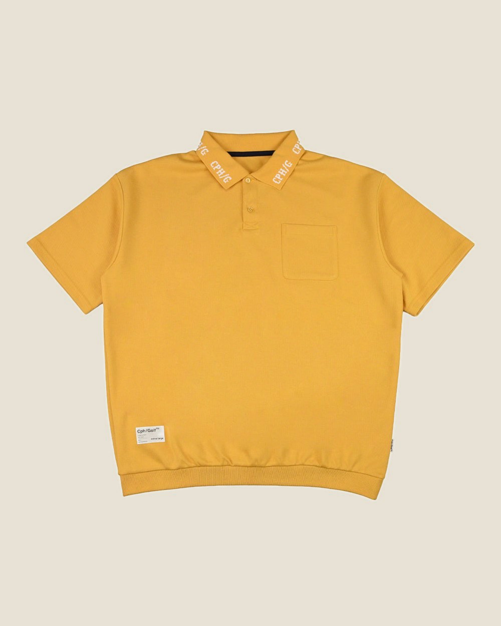 Cph/Golf Classic Cotton Rib Polo Shirt, Yellow &middot; view 3 of 5