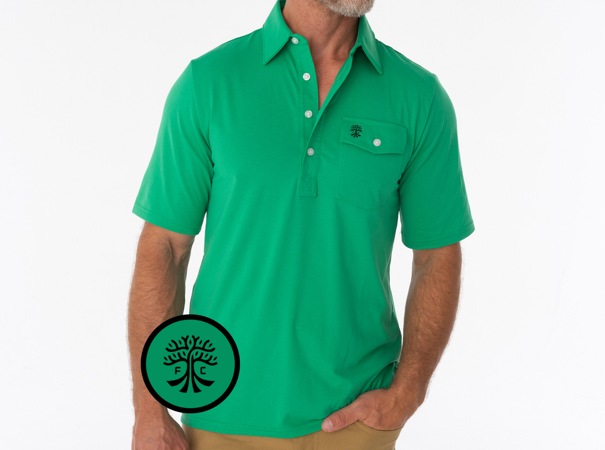 Criquet Austin FC Coaches Players Shirt in verde with tree crest