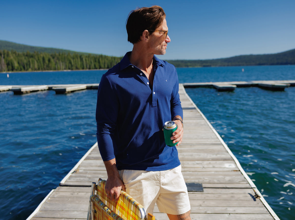 brrr Long Sleeve Range Polo by Criquet Shirts, Austin Texas