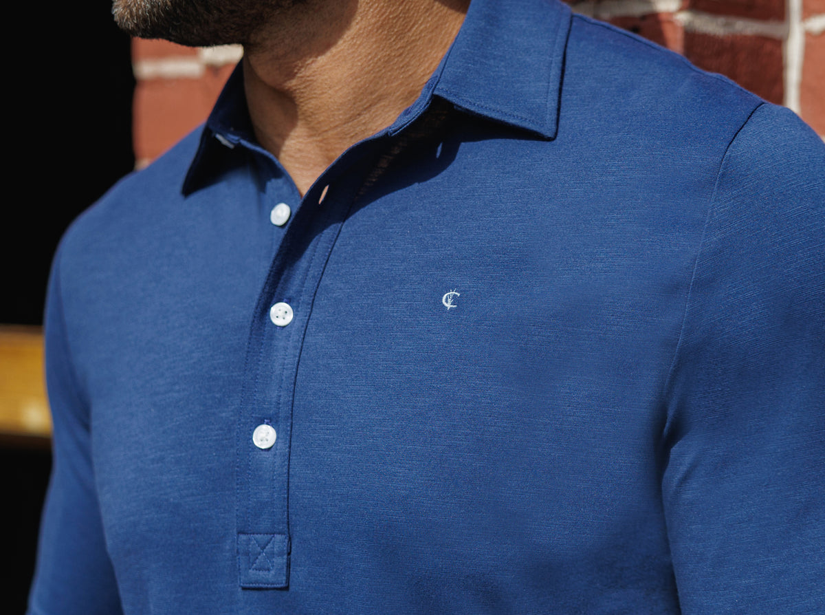 brrr Long Sleeve Range Polo by Criquet Shirts, Austin Texas