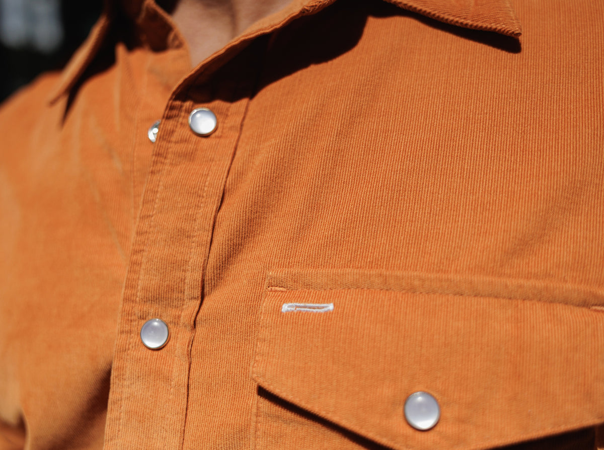 Short Sleeve Corduroy Pearl Snap by Criquet Shirts, Austin Texas