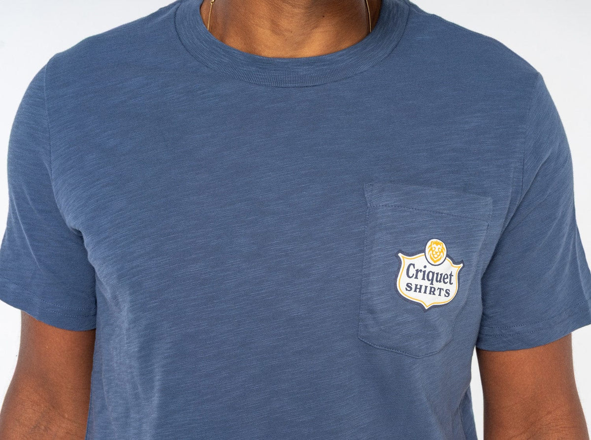 Slub Graphic Tee Lions Badge by Criquet Shirts, Austin Texas