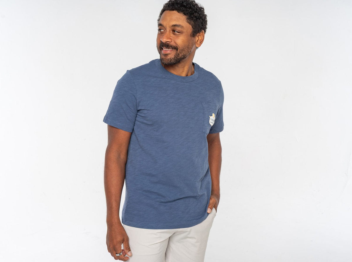 Slub Graphic Tee Lions Badge by Criquet Shirts, Austin Texas