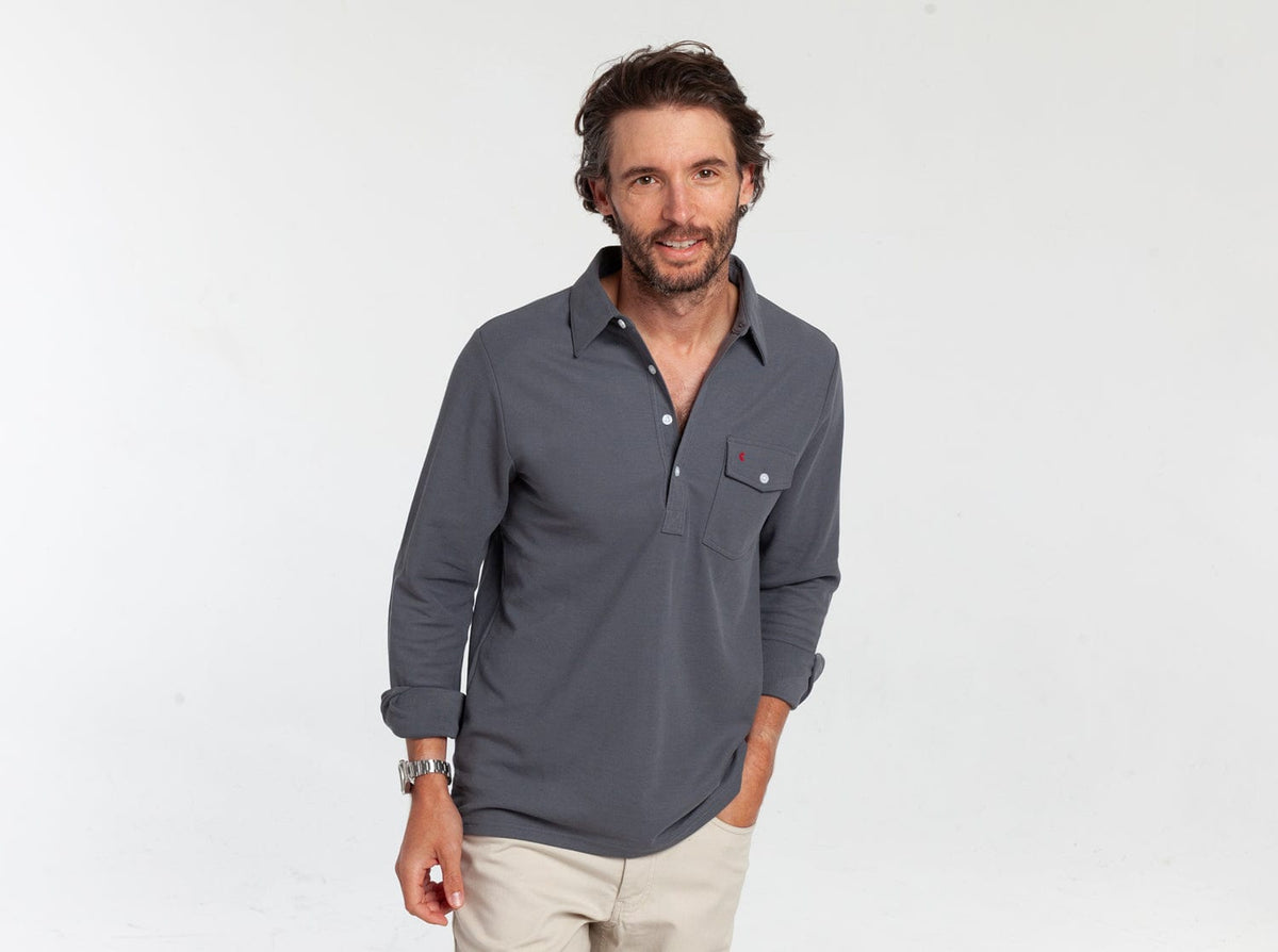 Long Sleeve Players Shirt Blue Steel by Criquet Shirts, Austin Texas