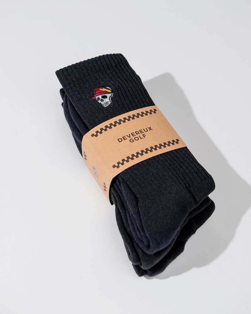 Devereux Golf Skull Caddy Crew Sock - 3 pack - Black &middot; view 1 of 4