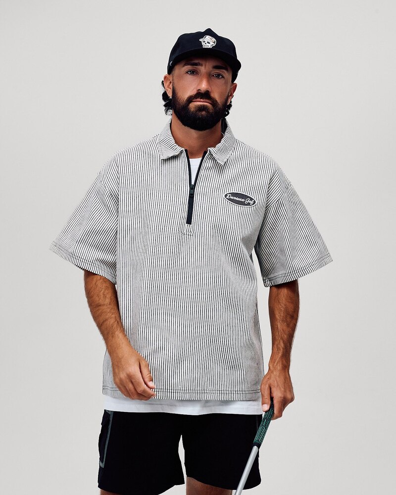 Devereux Golf Mechanic QTR Zip - Faded Black Pinstripe &middot; view 4 of 4