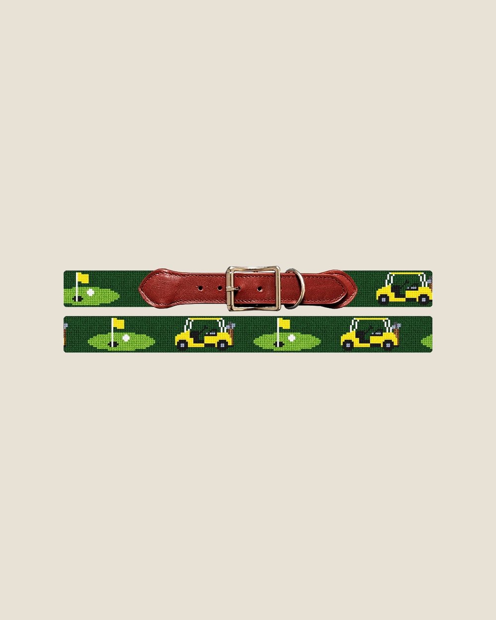 Brewster Belt Yellow Golf Cart Needlepoint Dog Collar · view 1 of 1