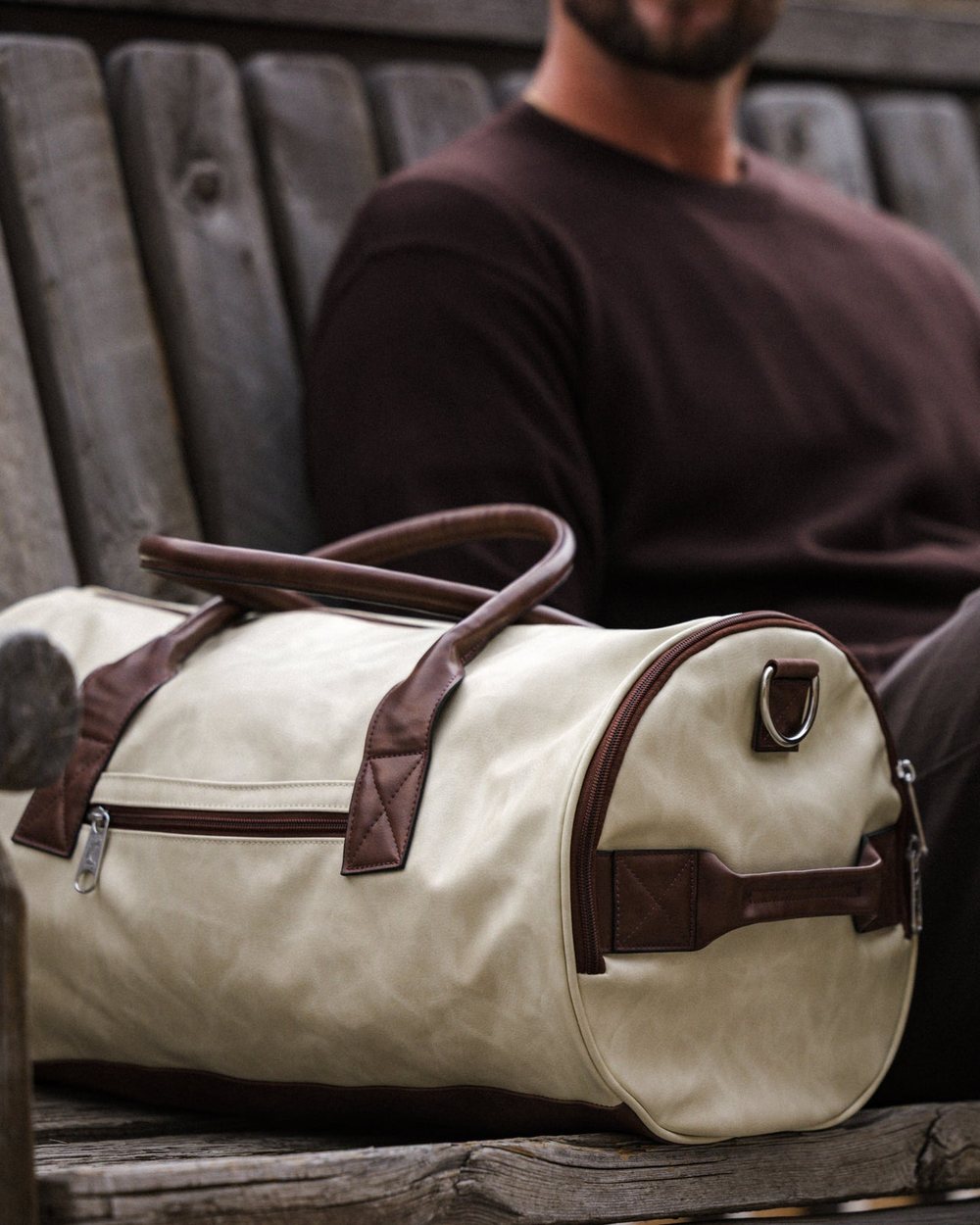 Jones Sports Co Clubhouse Duffle, Ecru/Kodiak &middot; view 2 of 4