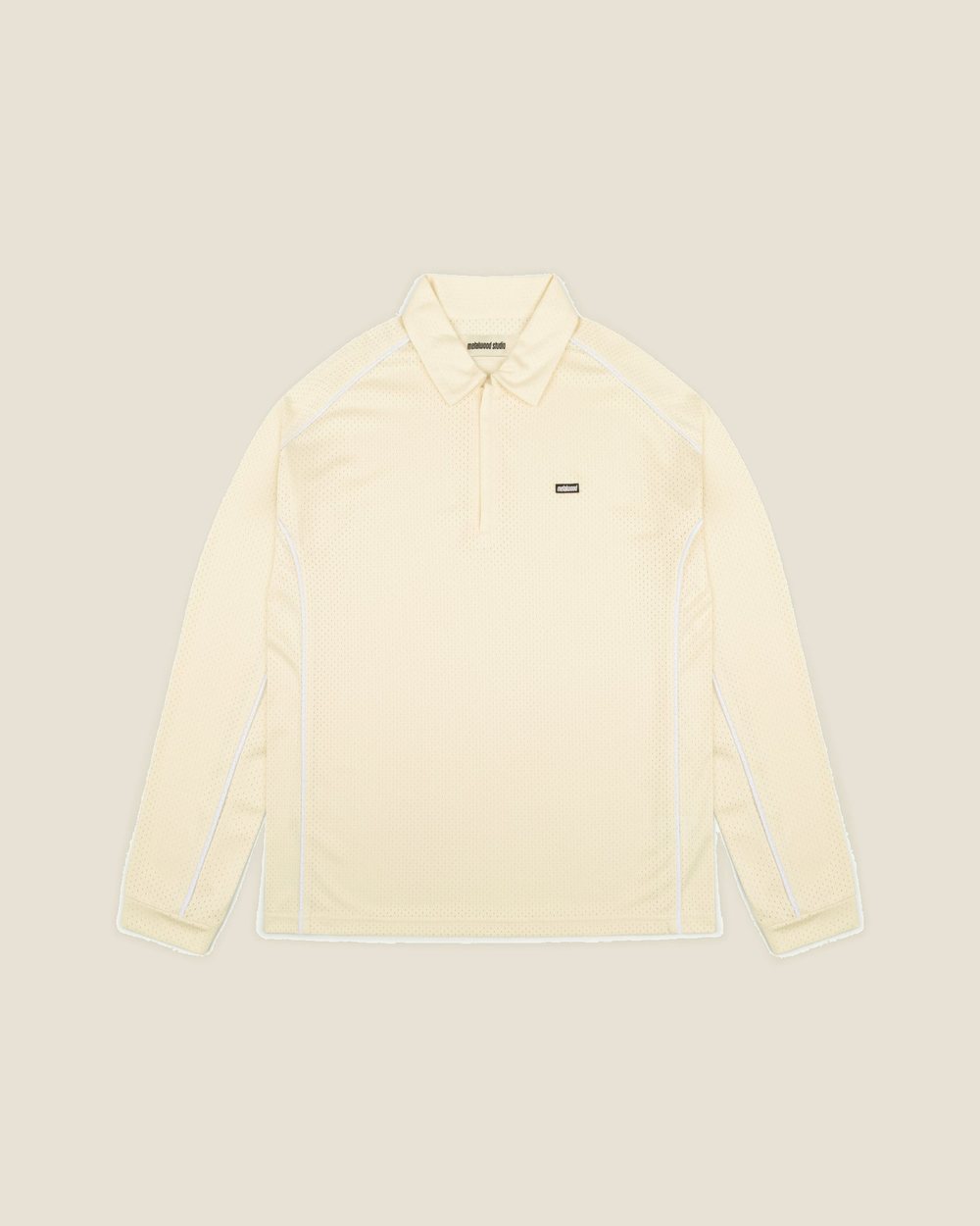 Metalwood Studio Piped Longsleeve Quarter Zip Polo, Tan &middot; view 1 of 3