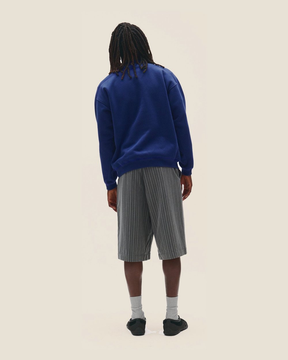 Metalwood Studio Contrast Stitch Mock Neck Sweatshirt, Navy &middot; view 3 of 3