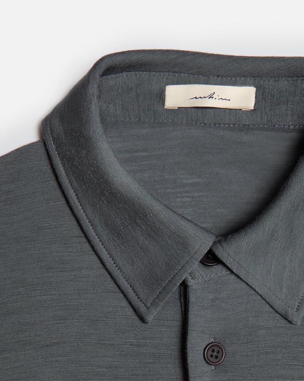 Whim Golf Sky Embroidered Slate Merino Long Sleeve Golf Shirt &middot; view 4 of 4