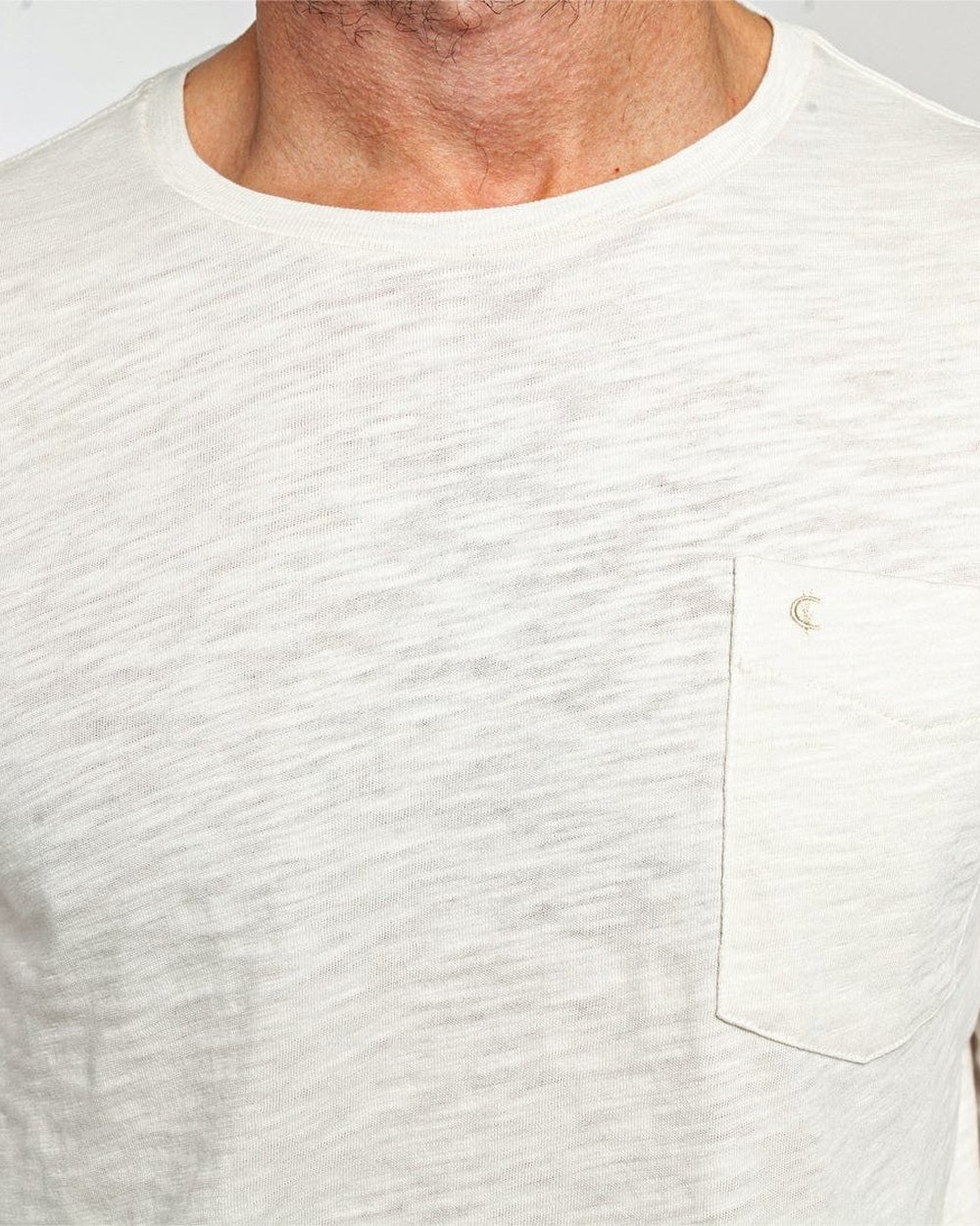 Criquet Shirts Cotton Slub Long Sleeve T-Shirt, Natural · view 5 of 5