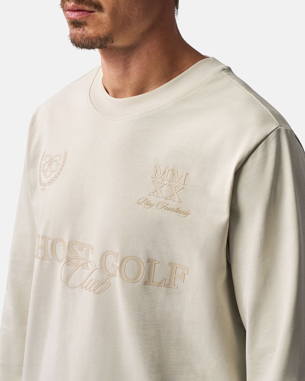 Ghost Golf Clubhouse Rebels GGC Long Sleeve T-Shirt, Bone · view 3 of 5