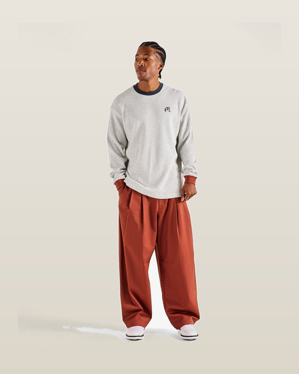 Malbon Golf Gorse Heritage Tee, Heather Oatmeal · view 2 of 5