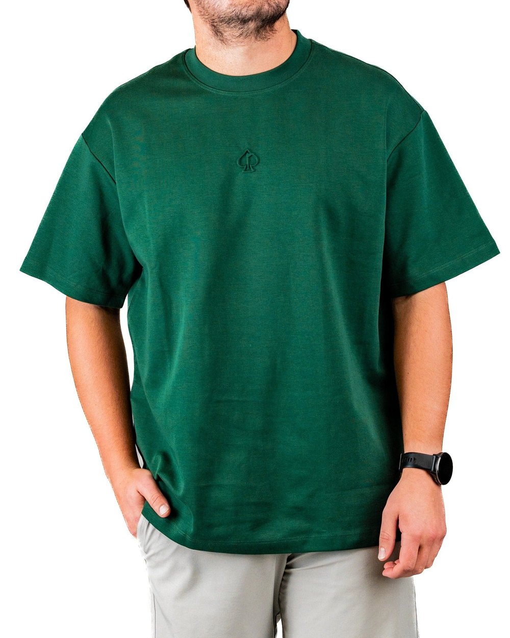 Pins & Aces Embossed Spade Tee Shirt, Forrest · view 1 of 5