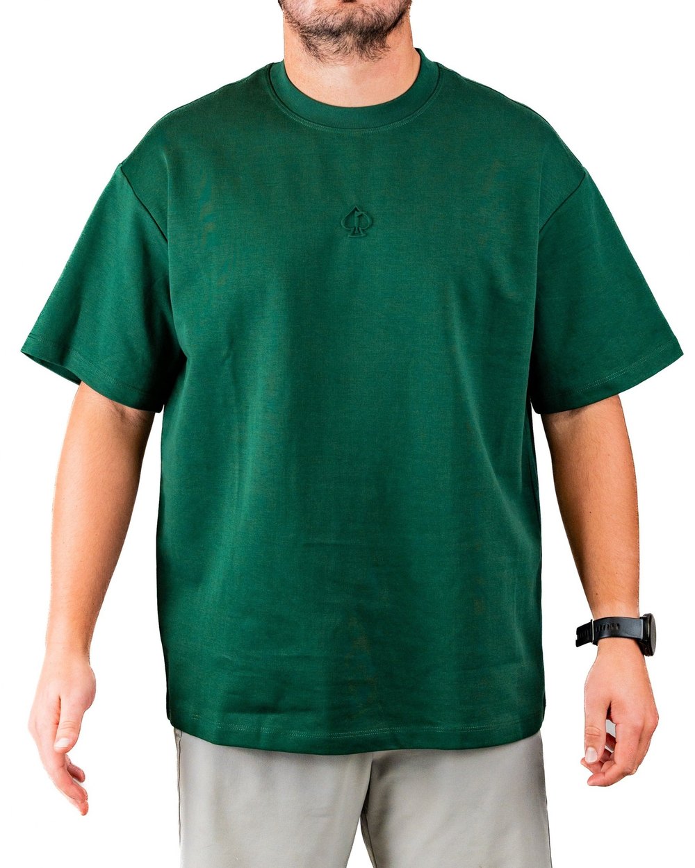 Pins & Aces Embossed Spade Tee Shirt, Forrest · view 4 of 5