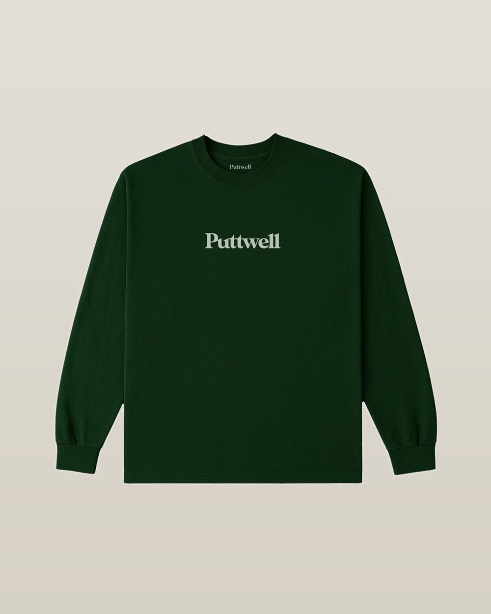 Puttwell Wordmark L/S Tee, Deep Green · view 3 of 4