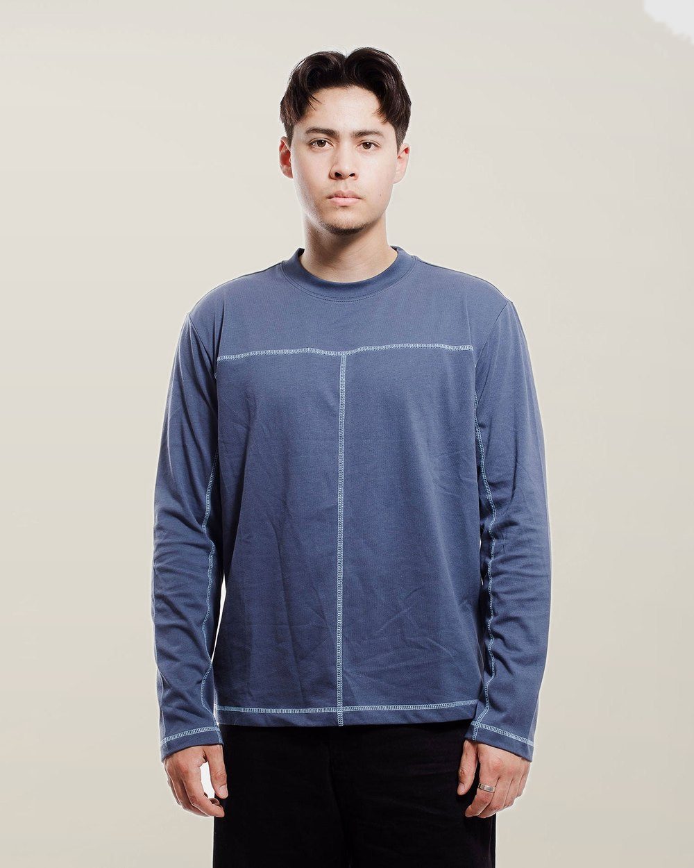 SLICE TOWN Long Sleeve Tee, Dusty Cobalt · view 1 of 4