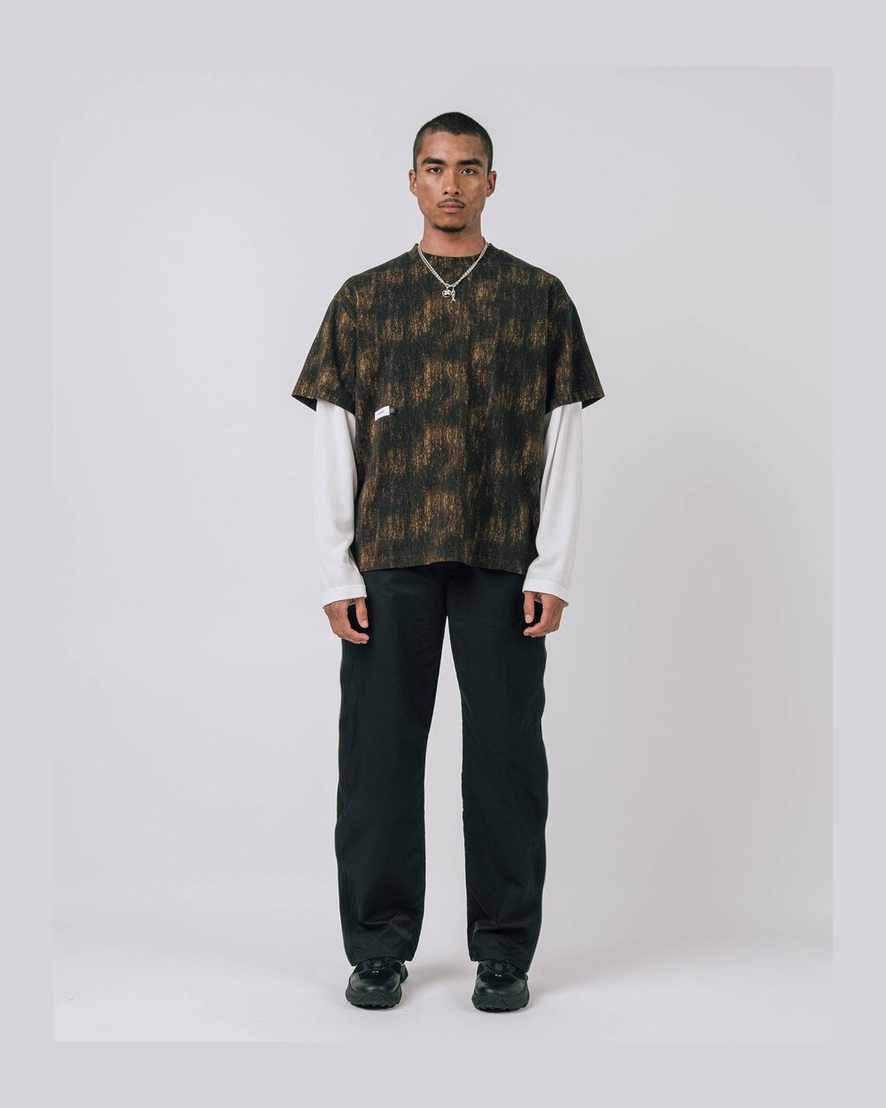 Students Golf Laurence L/S Layered T-Shirt, Camo · view 1 of 5